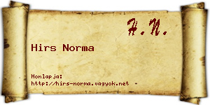Hirs Norma névjegykártya